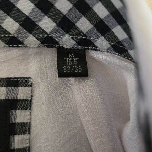 COOGI CLASSIC MENS BUTTON UP LONG SLEEVE WHITE SHIRT PAISLEY SIZE 15 1/2 32/33 - Picture 3 of 10